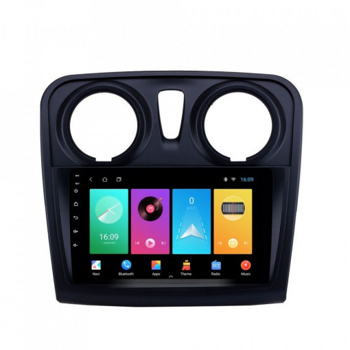 Navigatie dedicata cu Android Dacia Sandero II 2012 - 2020, 1GB RAM, Radio GPS Dual Zone, Display HD 9" Touchscreen, Internet Wi-Fi, Bluetooth, MirrorLink, USB, Waze