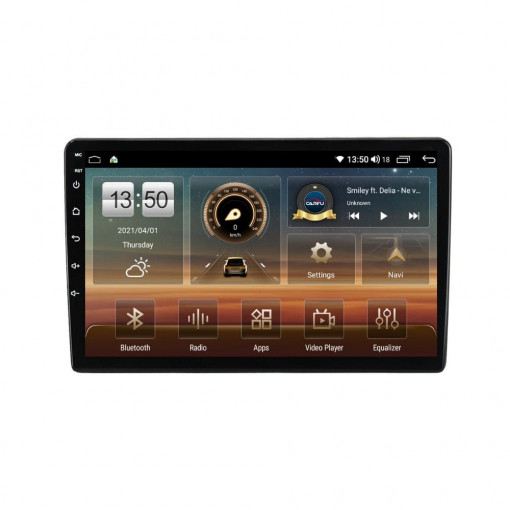 Navigatie dedicata cu Android Dacia Spring dupa 2020, 4GB RAM, Radio GPS Dual Zone, Display HD QLED 9" Touchscreen, Internet Wi-Fi si slot SIM 4G, Bluetooth, MirrorLink, USB