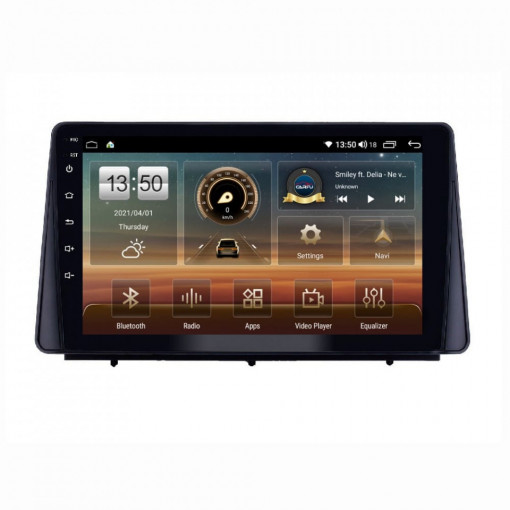 Navigatie dedicata cu Android Ford Focus IV dupa 2018, 6GB RAM, Radio GPS Dual Zone, Display HD IPS 9" Touchscreen, Internet Wi-Fi si slot SIM 4G, Bluetooth, MirrorLink, USB, Waze