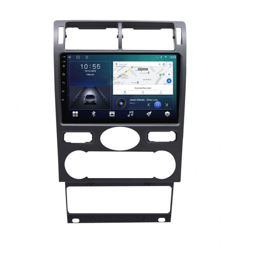 Navigatie dedicata cu Android Ford Mondeo III 2000 - 2007, clima automata, 2GB RAM, Radio GPS Dual Zone, Display HD QLED 9" Touchscreen, Internet Wi-Fi si slot SIM 4G, Bluetooth, MirrorLink, USB