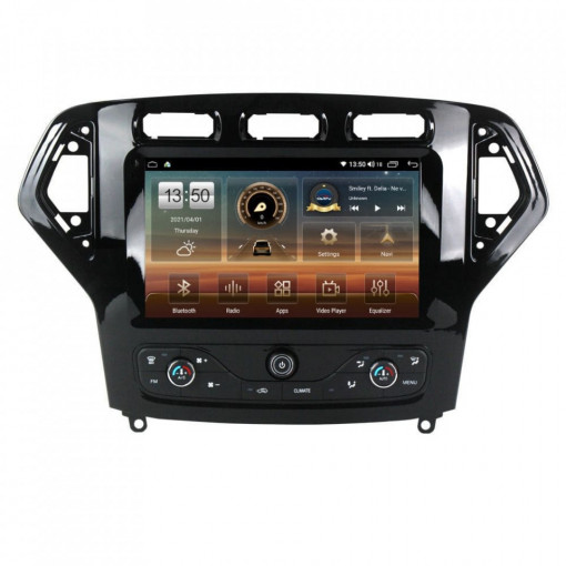 Navigatie dedicata cu Android Ford Mondeo IV 2007 - 2011 cu navigatie originala, 8GB RAM, Radio GPS Dual Zone, Display HD IPS 9" Touchscreen, Internet Wi-Fi si slot SIM 4G, Bluetooth, MirrorLink, USB, Waze