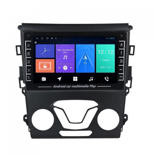 Navigatie dedicata cu Android Ford Mondeo V dupa 2014 fara navigatie originala, 1GB RAM, Radio GPS Dual Zone, Display HD IPS 8" Touchscreen, Internet Wi-Fi, Bluetooth, MirrorLink, USB, Waze