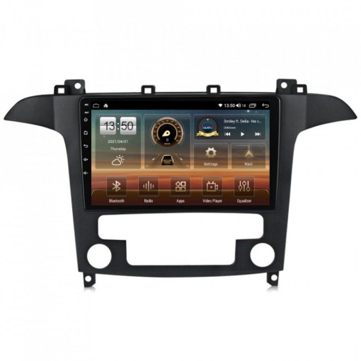Navigatie dedicata cu Android Ford S-Max I / Galaxy II 2006 - 2015, 8GB RAM, Radio GPS Dual Zone, Display HD IPS 9" Touchscreen, Internet Wi-Fi si slot SIM 4G, Bluetooth, MirrorLink, USB, Waze