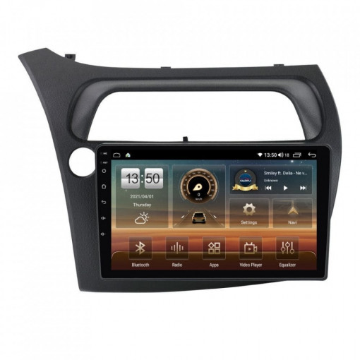 Navigatie dedicata cu Android Honda Civic VIII Hatchback 2006 - 2011, 8GB RAM, Radio GPS Dual Zone, Display HD IPS 9" Touchscreen, Internet Wi-Fi si slot SIM 4G, Bluetooth, MirrorLink, USB, Waze