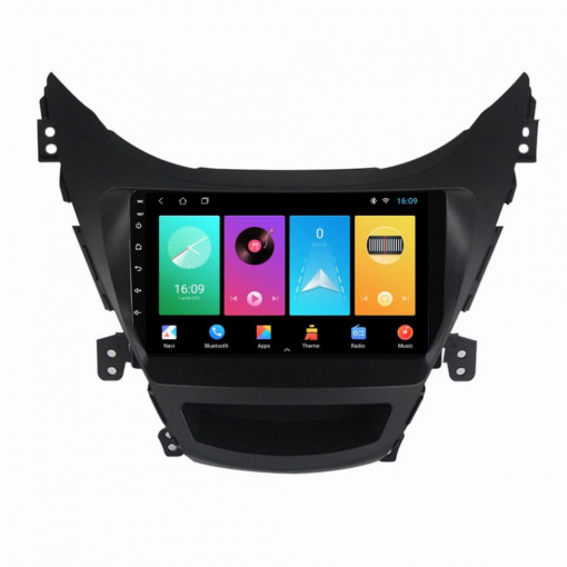 Navigatie dedicata cu Android Hyundai Elantra V 2010 - 2014, 1GB RAM, Radio GPS Dual Zone, Display HD IPS 9" Touchscreen, Internet Wi-Fi, Bluetooth, MirrorLink, USB, Waze