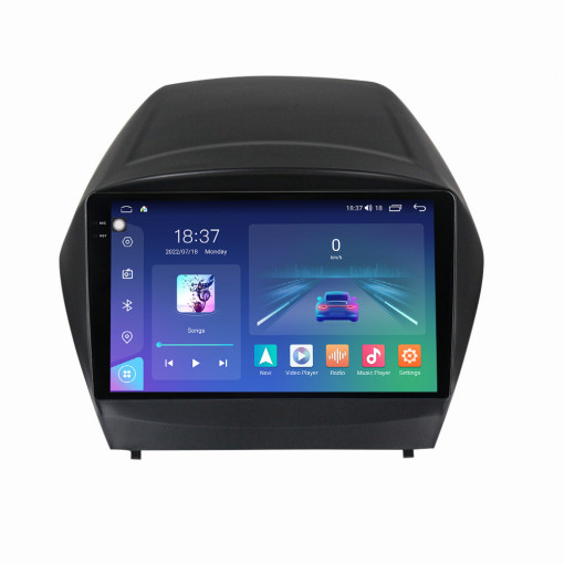 Navigatie dedicata cu Android Hyundai ix35 2009 - 2015, 4GB RAM, Radio GPS Dual Zone, Display 2K QLED 9.5" Touchscreen, Internet Wi-Fi si slot SIM 4G, Bluetooth, MirrorLink, USB