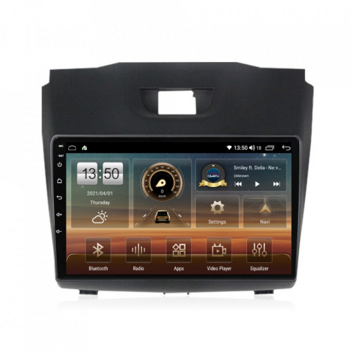 Navigatie dedicata cu Android Isuzu D-Max II 2012 - 2020, 4GB RAM, Radio GPS Dual Zone, Display HD IPS 9" Touchscreen, Internet Wi-Fi si slot SIM 4G, Bluetooth, MirrorLink, USB, Waze
