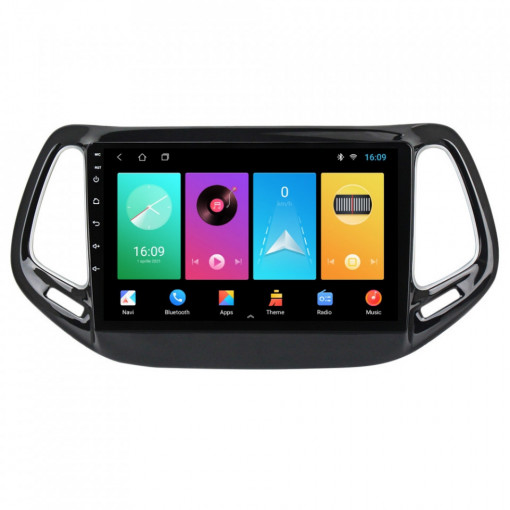 Navigatie dedicata cu Android Jeep Compass II dupa 2016, 2GB RAM, Radio GPS Dual Zone, Display HD 10" Touchscreen, Internet Wi-Fi, Bluetooth, MirrorLink, USB, Waze