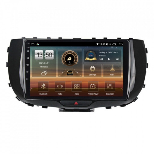 Navigatie dedicata cu Android Kia Soul dupa 2019, 6GB RAM, Radio GPS Dual Zone, Display HD IPS 9" Touchscreen, Internet Wi-Fi si slot SIM 4G, Bluetooth, MirrorLink, USB, Waze