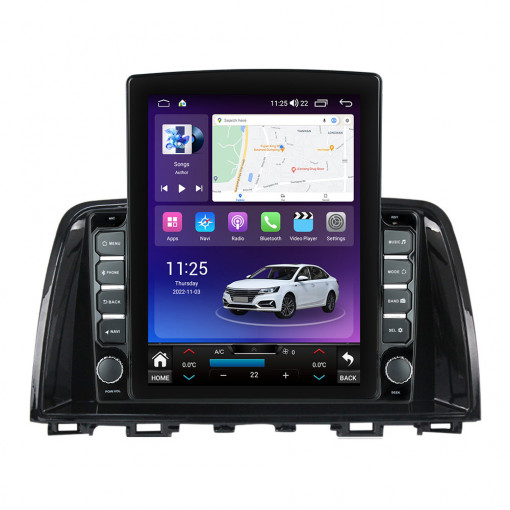 Navigatie dedicata cu Android Mazda 6 2013 - 2015, 4GB RAM, Radio GPS Dual Zone, Touchscreen IPS 9.7" HD tip Tesla, Internet Wi-Fi si slot SIM 4G, Bluetooth, MirrorLink, USB, Waze