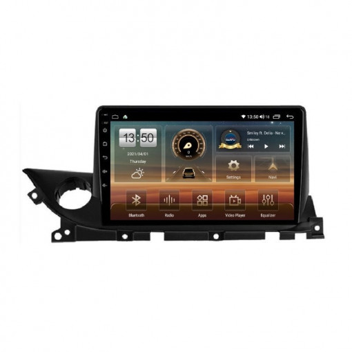 Navigatie dedicata cu Android Mazda 6 dupa 2018, 4GB RAM, Radio GPS Dual Zone, Display HD IPS 9" Touchscreen, Internet Wi-Fi si slot SIM 4G, Bluetooth, MirrorLink, USB, Waze