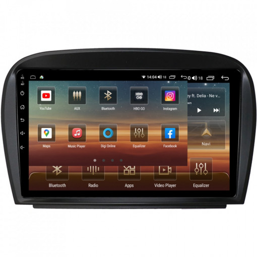 Navigatie dedicata cu Android Mercedes SL R230 2001 - 2012, 4GB RAM, Radio GPS Dual Zone, Display HD IPS 9" Touchscreen, Internet Wi-Fi si slot SIM 4G, Bluetooth, MirrorLink, USB, Waze