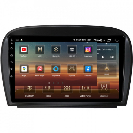 Navigatie dedicata cu Android Mercedes SL R230 2001 - 2012, 6GB RAM, Radio GPS Dual Zone, Display HD IPS 9" Touchscreen, Internet Wi-Fi si slot SIM 4G, Bluetooth, MirrorLink, USB, Waze