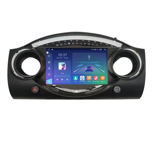 Navigatie dedicata cu Android Mini Cooper / One (R50, R52, R53) 2001 - 2008, 4GB RAM, Radio GPS Dual Zone, Display 2K QLED 9.5" Touchscreen, Internet Wi-Fi si slot SIM 4G, Bluetooth, MirrorLink, USB