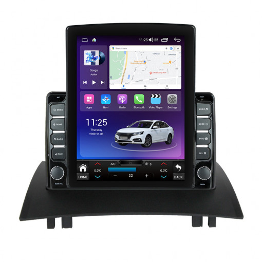 Navigatie dedicata cu Android Renault Megane II 2001 - 2009, 8GB RAM, Radio GPS Dual Zone, Touchscreen IPS 9.7" HD tip Tesla, Internet Wi-Fi si slot SIM 4G, Bluetooth, MirrorLink, USB, Waze