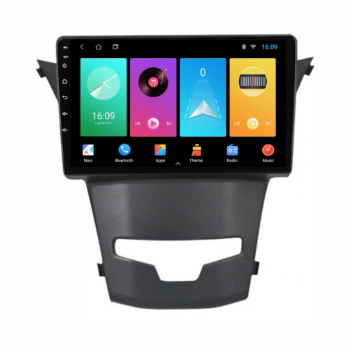 Navigatie dedicata cu Android Ssangyong Korando 2013 - 2019, 1GB RAM, Radio GPS Dual Zone, Display HD IPS 9" Touchscreen, Internet Wi-Fi, Bluetooth, MirrorLink, USB, Waze