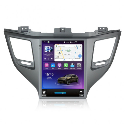 Navigatie dedicata cu Android tip tesla Hyundai Tucson 2015 - 2018, 4GB RAM, Radio GPS Dual Zone, Touchscreen IPS 9.7" HD, Internet Wi-Fi si slot SIM 4G, Bluetooth, MirrorLink, USB, Waze