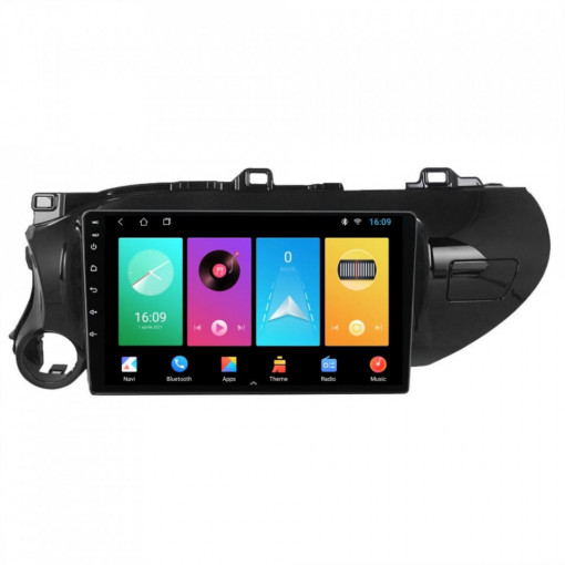 Navigatie dedicata cu Android Toyota Hilux VIII dupa 2015, 2GB RAM, Radio GPS Dual Zone, Display HD 10" Touchscreen, Internet Wi-Fi, Bluetooth, MirrorLink, USB, Waze