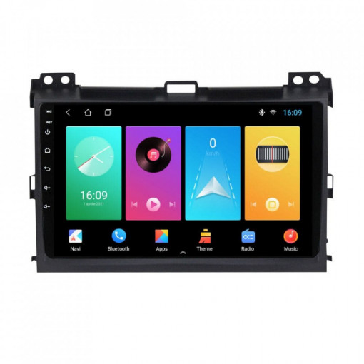 Navigatie dedicata cu Android Toyota Land Cruiser Prado J120 2002 - 2010, 1GB RAM, Radio GPS Dual Zone, Display HD IPS 9" Touchscreen, Internet Wi-Fi, Bluetooth, MirrorLink, USB, Waze