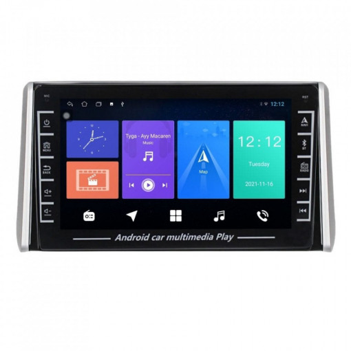Navigatie dedicata cu Android Toyota Rav4 V dupa 2018, 1GB RAM, Radio GPS Dual Zone, Display HD IPS 8" Touchscreen, Internet Wi-Fi, Bluetooth, MirrorLink, USB, Waze