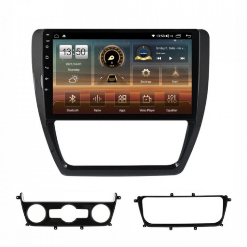 Navigatie dedicata cu Android VW Jetta IV 2011 - 2018, 8GB RAM, Radio GPS Dual Zone, Display HD IPS 10" Touchscreen, Internet Wi-Fi si slot SIM 4G, Bluetooth, MirrorLink, USB, Waze