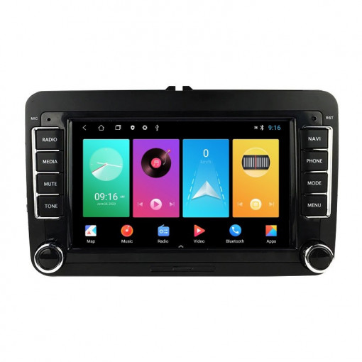 Navigatie dedicata cu Android VW Jetta IV dupa 2008, 1GB RAM, Radio GPS Dual Zone, Display HD IPS 7" Touchscreen, Internet Wi-Fi, Bluetooth, MirrorLink, USB