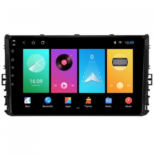 Navigatie dedicata cu Android VW Taigo dupa 2021, 2GB RAM, Radio GPS Dual Zone, Display HD 9" Touchscreen, Internet Wi-Fi, Bluetooth, MirrorLink, USB, Waze