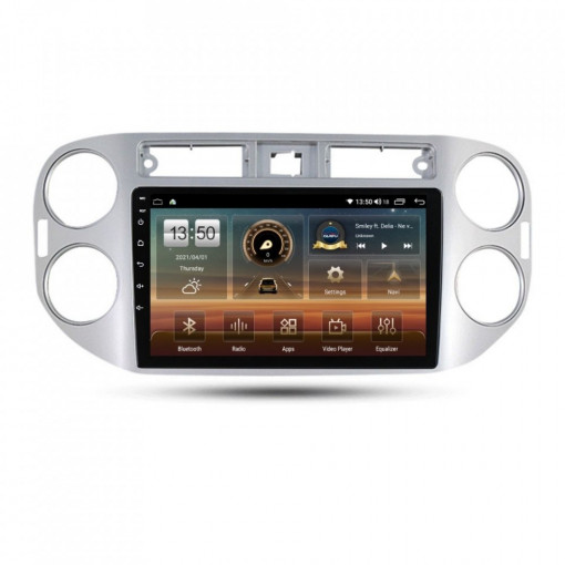 Navigatie dedicata cu Android VW Tiguan I 2007 - 2012, 8GB RAM, Radio GPS Dual Zone, Display HD IPS 9" Touchscreen, Internet Wi-Fi si slot SIM 4G, Bluetooth, MirrorLink, USB, Waze