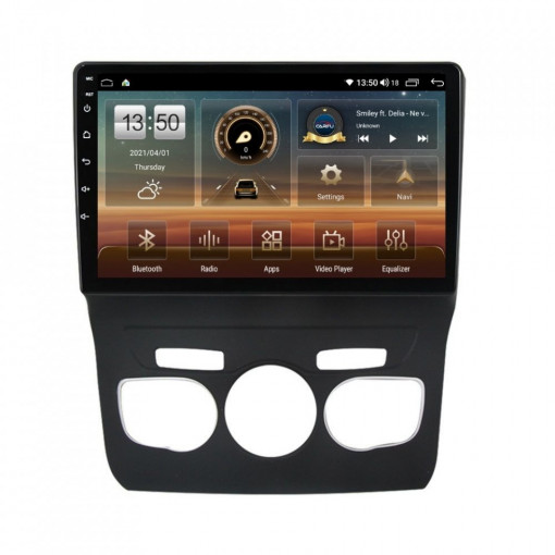 Navigatie dedicata cu Android Citroen C4 II 2009 - 2018, clima automata, 8GB RAM, Radio GPS Dual Zone, Display HD IPS 10" Touchscreen, Internet Wi-Fi si slot SIM 4G, Bluetooth, MirrorLink, USB, Waze