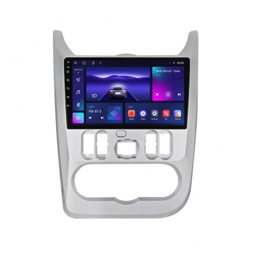 Navigatie dedicata cu Android Dacia Logan I 2008 - 2013, 3GB RAM, Radio GPS Dual Zone, Display HD QLED 9" Touchscreen, Internet Wi-Fi si slot SIM 4G, Bluetooth, MirrorLink, USB