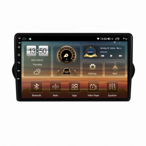 Navigatie dedicata cu Android Fiat Tipo dupa 2015, 4GB RAM, Radio GPS Dual Zone, Display HD IPS 9" Touchscreen, Internet Wi-Fi si slot SIM 4G, Bluetooth, MirrorLink, USB, Waze