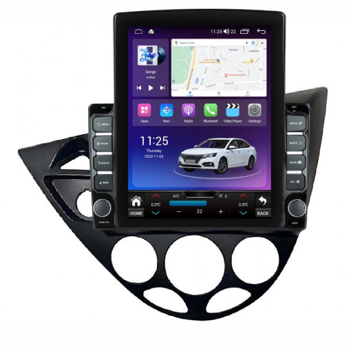 Navigatie dedicata cu Android Ford Focus I 1998 - 2005, 4GB RAM, Radio GPS Dual Zone, Touchscreen IPS 9.7" HD tip Tesla, Internet Wi-Fi si slot SIM 4G, Bluetooth, MirrorLink, USB, Waze