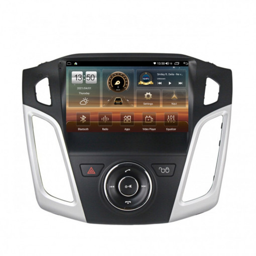 Navigatie dedicata cu Android Ford Focus III 2011 - 2018, 4GB RAM, Radio GPS Dual Zone, Display HD IPS 9" Touchscreen, Internet Wi-Fi si slot SIM 4G, Bluetooth, MirrorLink, USB, Waze