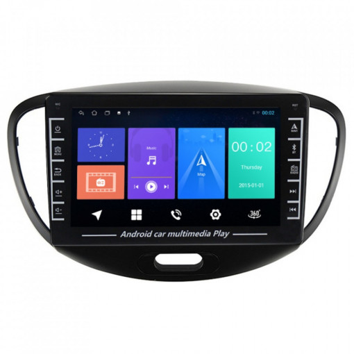 Navigatie dedicata cu Android Hyundai i10 2007 - 2013, 1GB RAM, Radio GPS Dual Zone, Display HD IPS 8" Touchscreen, Internet Wi-Fi, Bluetooth, MirrorLink, USB, Waze