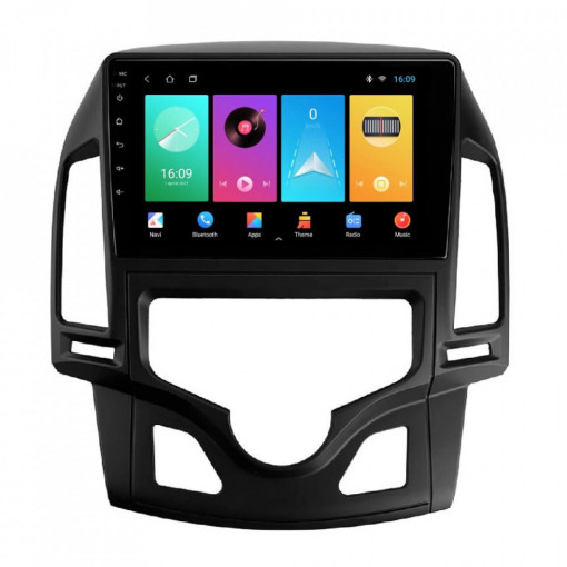Navigatie dedicata cu Android Hyundai i30 2007 - 2012, clima automata, 1GB RAM, Radio GPS Dual Zone, Display HD IPS 9" Touchscreen, Internet Wi-Fi, Bluetooth, MirrorLink, USB, Waze
