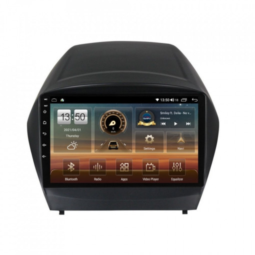 Navigatie dedicata cu Android Hyundai ix35 2009 - 2015, 8GB RAM, Radio GPS Dual Zone, Display HD IPS 9" Touchscreen, Internet Wi-Fi si slot SIM 4G, Bluetooth, MirrorLink, USB, Waze