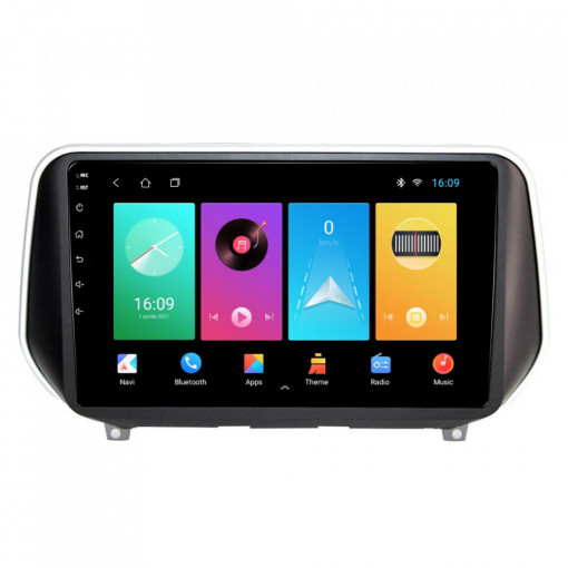 Navigatie dedicata cu Android Hyundai Santa Fe IV dupa 2018, 2GB RAM, Radio GPS Dual Zone, Display HD 10" Touchscreen, Internet Wi-Fi, Bluetooth, MirrorLink, USB, Waze
