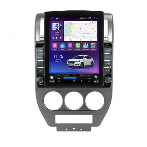 Navigatie dedicata cu Android Jeep Compass I 2006 - 2010, 4GB RAM, Radio GPS Dual Zone, Touchscreen IPS 9.7" HD tip Tesla, Internet Wi-Fi si slot SIM 4G, Bluetooth, MirrorLink, USB, Waze