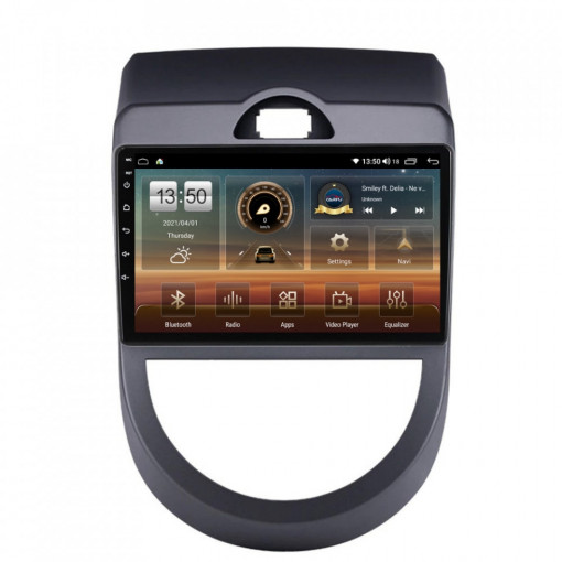 Navigatie dedicata cu Android Kia Soul 2009 - 2013, 4GB RAM, Radio GPS Dual Zone, Display HD IPS 9" Touchscreen, Internet Wi-Fi si slot SIM 4G, Bluetooth, MirrorLink, USB, Waze