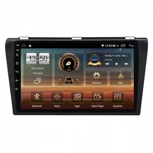 Navigatie dedicata cu Android Mazda 3 2003 - 2009, 8GB RAM, Radio GPS Dual Zone, Display HD IPS 9" Touchscreen, Internet Wi-Fi si slot SIM 4G, Bluetooth, MirrorLink, USB, Waze