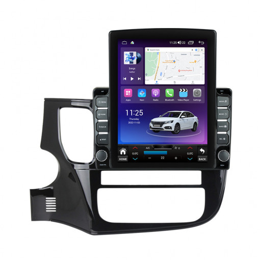 Navigatie dedicata cu Android Mitsubishi Outlander III 2012 - 2019, 4GB RAM, Radio GPS Dual Zone, Touchscreen IPS 9.7" HD tip Tesla, Internet Wi-Fi si slot SIM 4G, Bluetooth, MirrorLink, USB, Waze