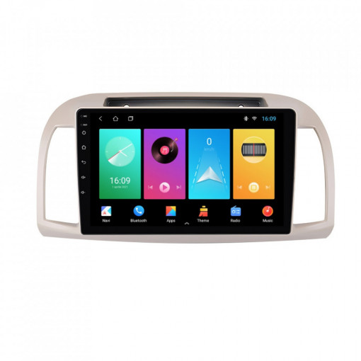 Navigatie dedicata cu Android Nissan Micra III 2003 - 2010, 2GB RAM, Radio GPS Dual Zone, Display HD 9" Touchscreen, Internet Wi-Fi, Bluetooth, MirrorLink, USB, Waze