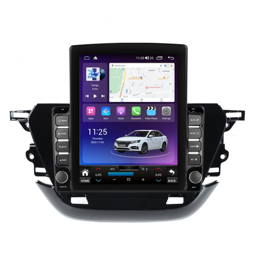 Navigatie dedicata cu Android Opel Corsa F dupa 2019, 8GB RAM, Radio GPS Dual Zone, Touchscreen IPS 9.7" HD tip Tesla, Internet Wi-Fi si slot SIM 4G, Bluetooth, MirrorLink, USB