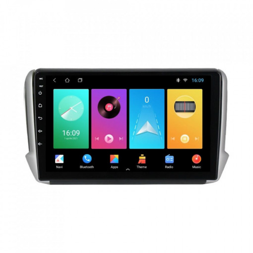 Navigatie dedicata cu Android Peugeot 208 I 2012 - 2019, 1GB RAM, Radio GPS Dual Zone, Display HD IPS 10" Touchscreen, Internet Wi-Fi, Bluetooth, MirrorLink, USB, Waze
