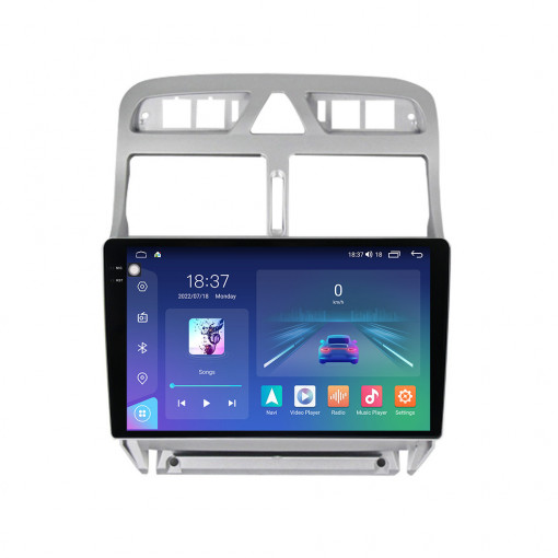Navigatie dedicata cu Android Peugeot 307 2000 - 2013, 4GB RAM, Radio GPS Dual Zone, Display 2K QLED 9.5" Touchscreen, Internet Wi-Fi si slot SIM 4G, Bluetooth, MirrorLink, USB, Waze