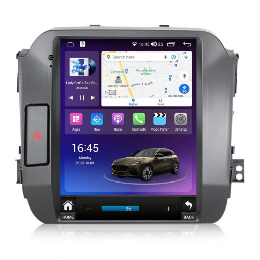 Navigatie dedicata cu Android tip tesla Kia Sportage 2010 - 2016, 8GB RAM, Radio GPS Dual Zone, Touchscreen IPS 9.7" HD, Internet Wi-Fi si slot SIM 4G, Bluetooth, MirrorLink, USB, Waze