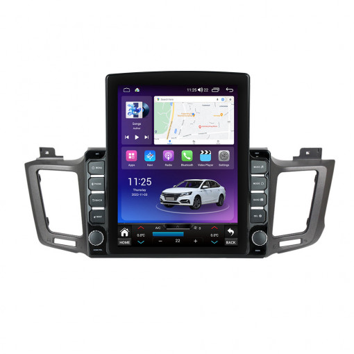 Navigatie dedicata cu Android Toyota Rav4 IV 2013 - 2018, 8GB RAM, Radio GPS Dual Zone, Touchscreen IPS 9.7" HD tip Tesla, Internet Wi-Fi si slot SIM 4G, Bluetooth, MirrorLink, USB, Waze