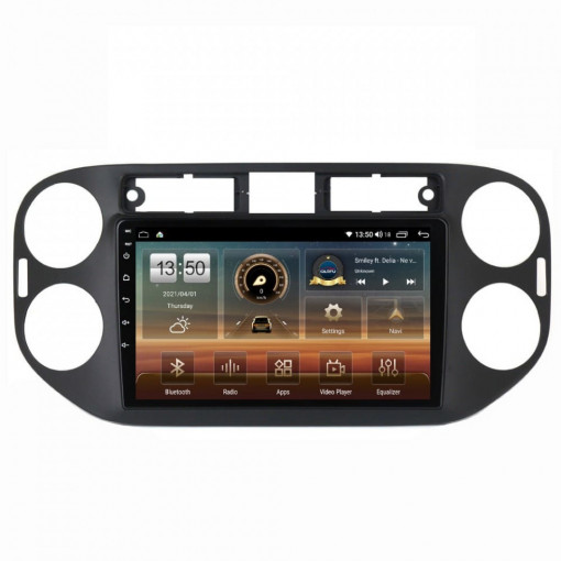 Navigatie dedicata cu Android VW Tiguan I 2012 - 2018, 4GB RAM, Radio GPS Dual Zone, Display HD IPS 9" Touchscreen, Internet Wi-Fi si slot SIM 4G, Bluetooth, MirrorLink, USB, Waze