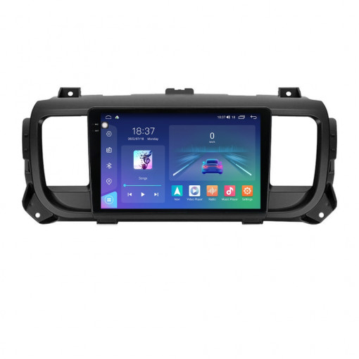 Navigatie dedicata cu Android Citroen Jumpy dupa 2016, 4GB RAM, Radio GPS Dual Zone, Display 2K QLED 9.5" Touchscreen, Internet Wi-Fi si slot SIM 4G, Bluetooth, MirrorLink, USB