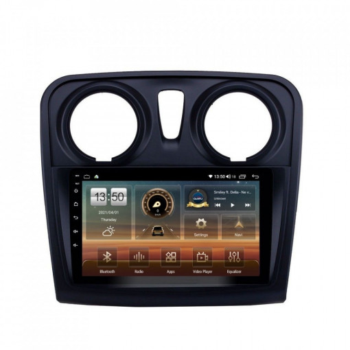 Navigatie dedicata cu Android Dacia Sandero II 2012 - 2020, 4GB RAM, Radio GPS Dual Zone, Display HD IPS 9" Touchscreen, Internet Wi-Fi si slot SIM 4G, Bluetooth, MirrorLink, USB, Waze